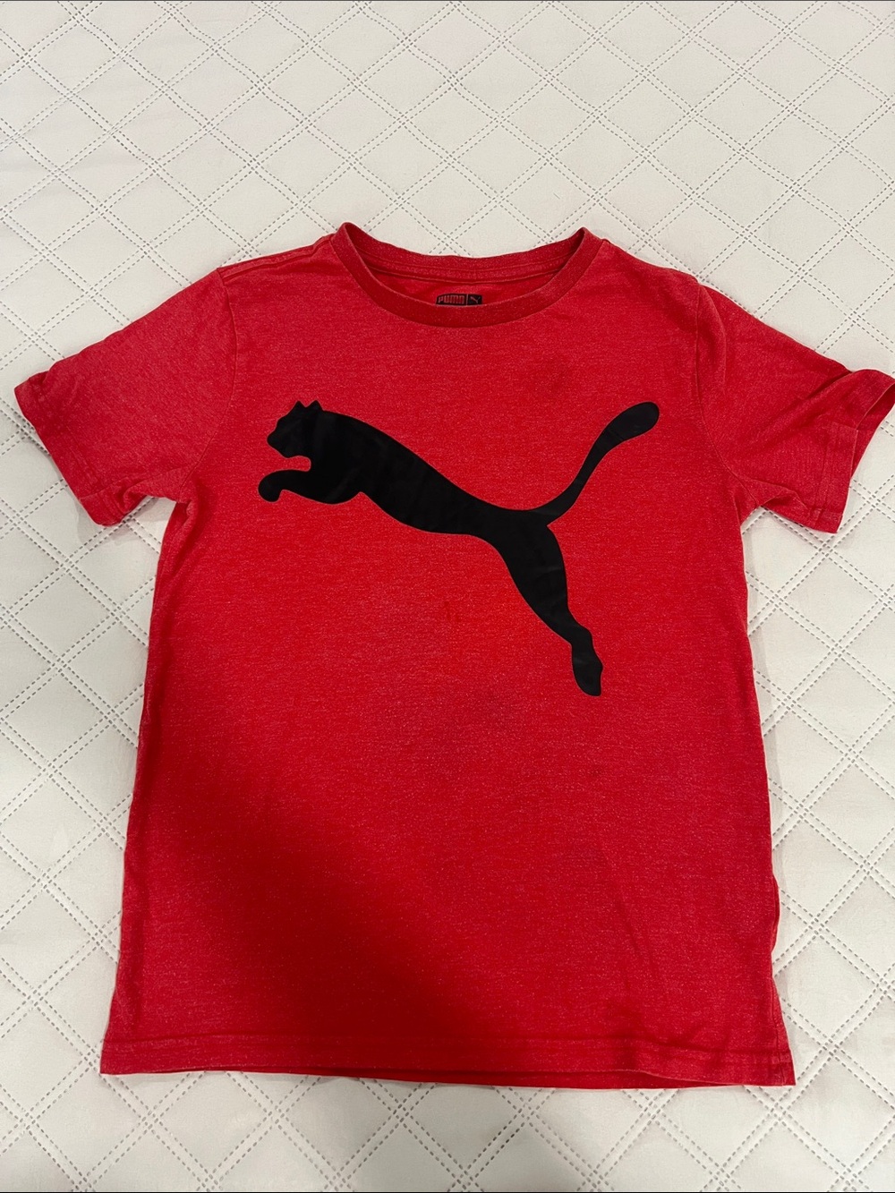 Puma Red Short Sleeve Tee with Black Puma Logo